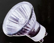 2 x GU10 50W 240V 51mm HALOGEN LIGHT BULB CLEAR COVER DIMMABLE BRANDED