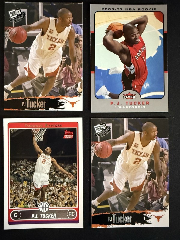 PJ Tucker RC Lot Topps Fleer Press Pass (2) Toronto Raptors Texas (READ)