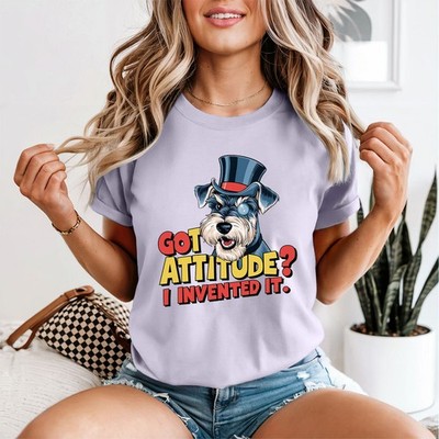 Schnauzer Got Attitude I Invented It Hunde Tiere Damen Grafik T-Shirt