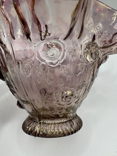Fenton Glass Amethyst Pink Cabbage Rose Fairy Light Lamp Shade Only Vintage - Picture 2 of 7