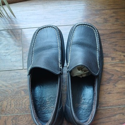 Ecco Mens Size 9.5 Brown Leather Mocs Slip On  Shoes