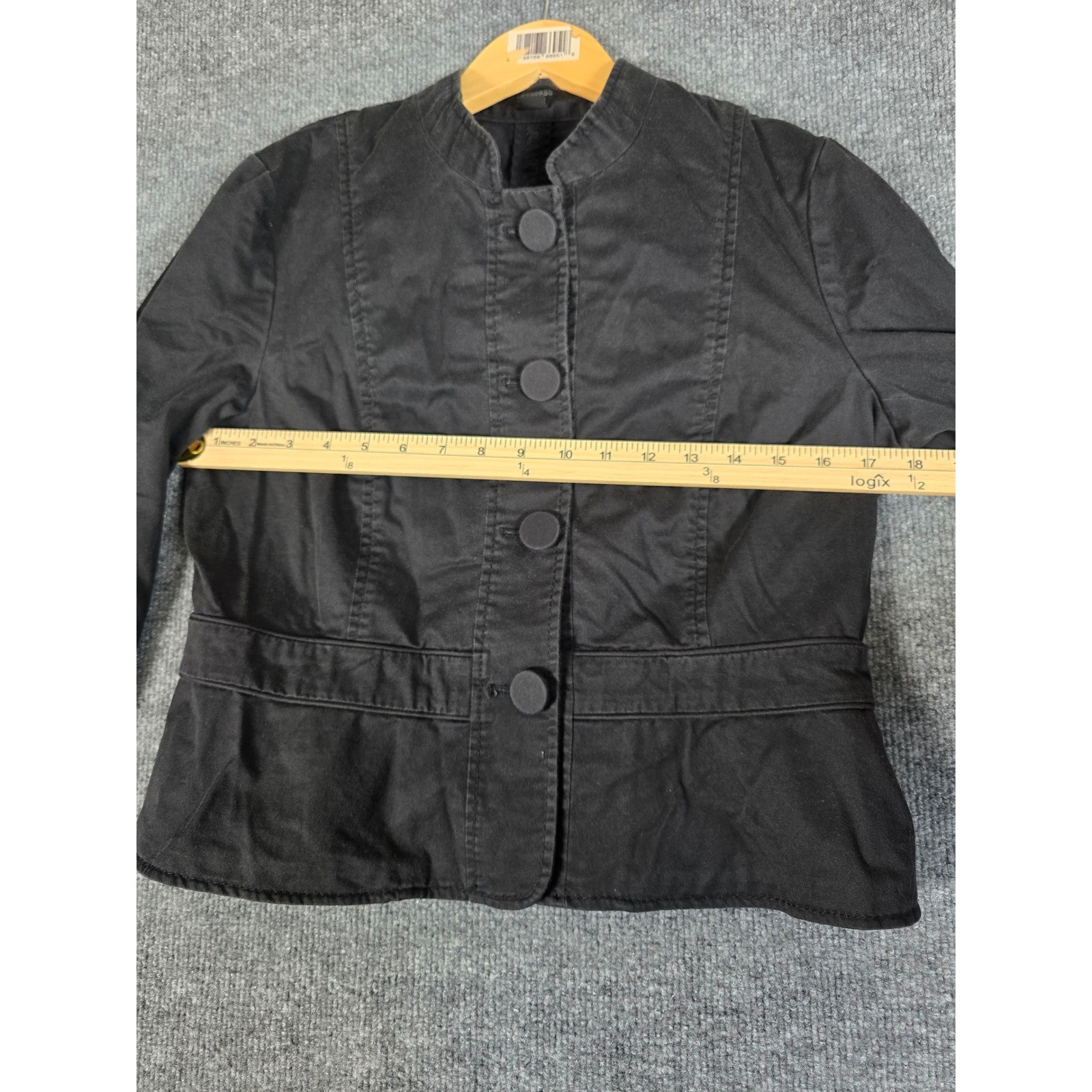 Express Black Button Front Cropped Jacket Women S… - image 3