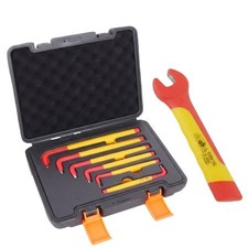 Insulated Open End Wrench 1000 Volt 8mm 6pc Hex Key Set Extra Long VDE Approved 