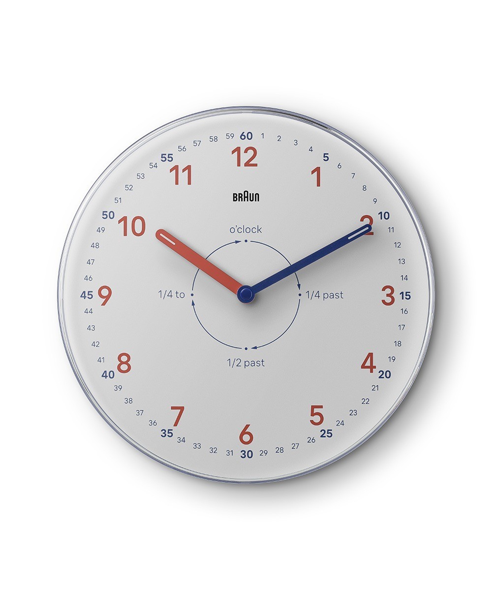 Braun BC26TW Time Teacher Analog Wall Hang Learning Clock Quartz Silent Design