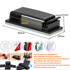 Self  Adhesive Cable Wire Clips Cord Holder Desk Wall Car Cable Management