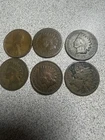 5 Different Indian Head Cent  & 1909-P Wheat Penny Actual Coin Pictured Ungraded