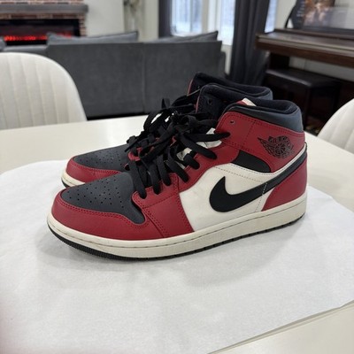 Nike Air Jordan 1 Mid Chicago Toe 554724-069 Men's Size New