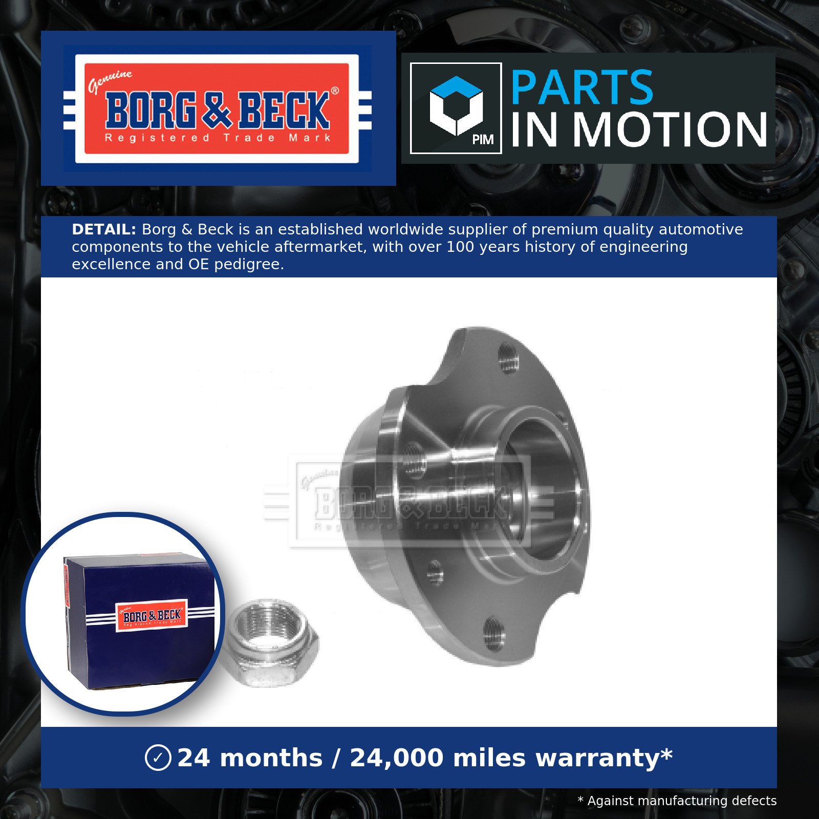 Wheel Bearing Kit Rear BWK940 Borg & Beck 7746191 Genuine Top Quality Guaranteed