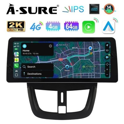 4+64GB Für Peugeot 207 CC 2006-2015 Android 14 Carplay Radio GPS Navi BT FM DAB+
