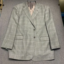 JOSEPH ABBOUD Collection NORDSTROM Men's Blazer Size 46L Gray Plaid Lined Silk