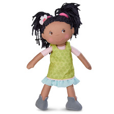HABA Cari 12 Black Baby Doll Pigtails Embroid...