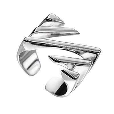 Square Cutout Textured Rings Jewelry Handmade Irregular Geometric Rings Ornament
