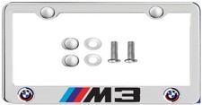 One License Plate Stainless Steel Chrome Plated Vinyl Lettering For Bmw M3