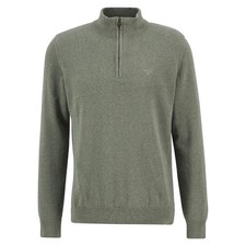 Barbour Mens Cotton Half Zip Jumper Thyme Green Size Medium XL