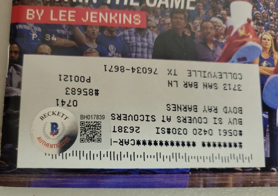 Dirk Nowitzki Signed Sports Illustrated 6/13/11 Beckett Auto Maverick Basketball - Image 3 of 4