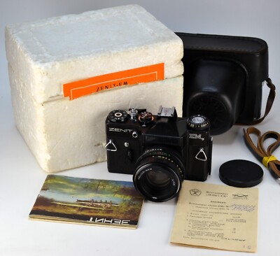NEAR EXC! EXPORT USSR ''ZENIT-EM'' SLR CAMERA + HELIOS-44m lens f2/58 FULL SET (4)