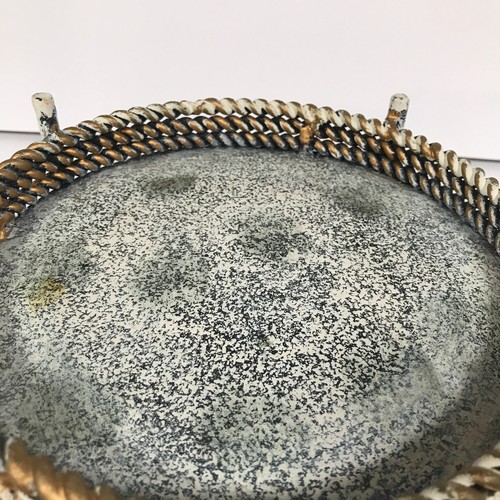 Speckled Painted Metal Candle Pedestal 5.25 in Tall 7.75 in Wide - Picture 8 of 16