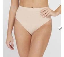 ASSETS by SPANX Shaping Smoothers Thong Womens Small Beige Soft Stretch NWT