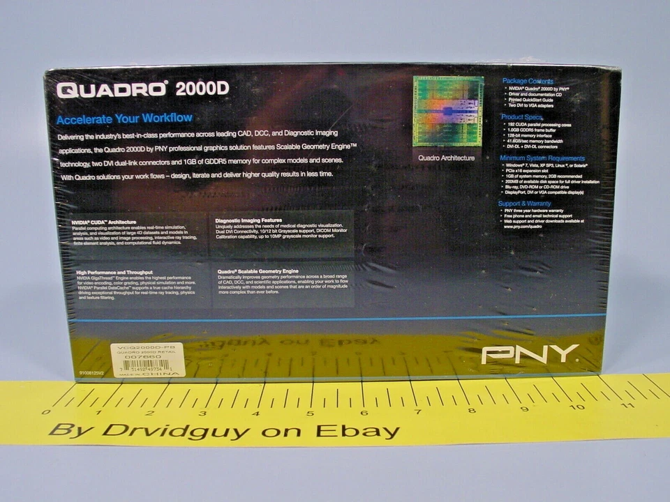 PNY Quadro VCQ2000D-PB Dual DVI-I PCI Express 2.0 x16; 2000D - Image 3 of 4
