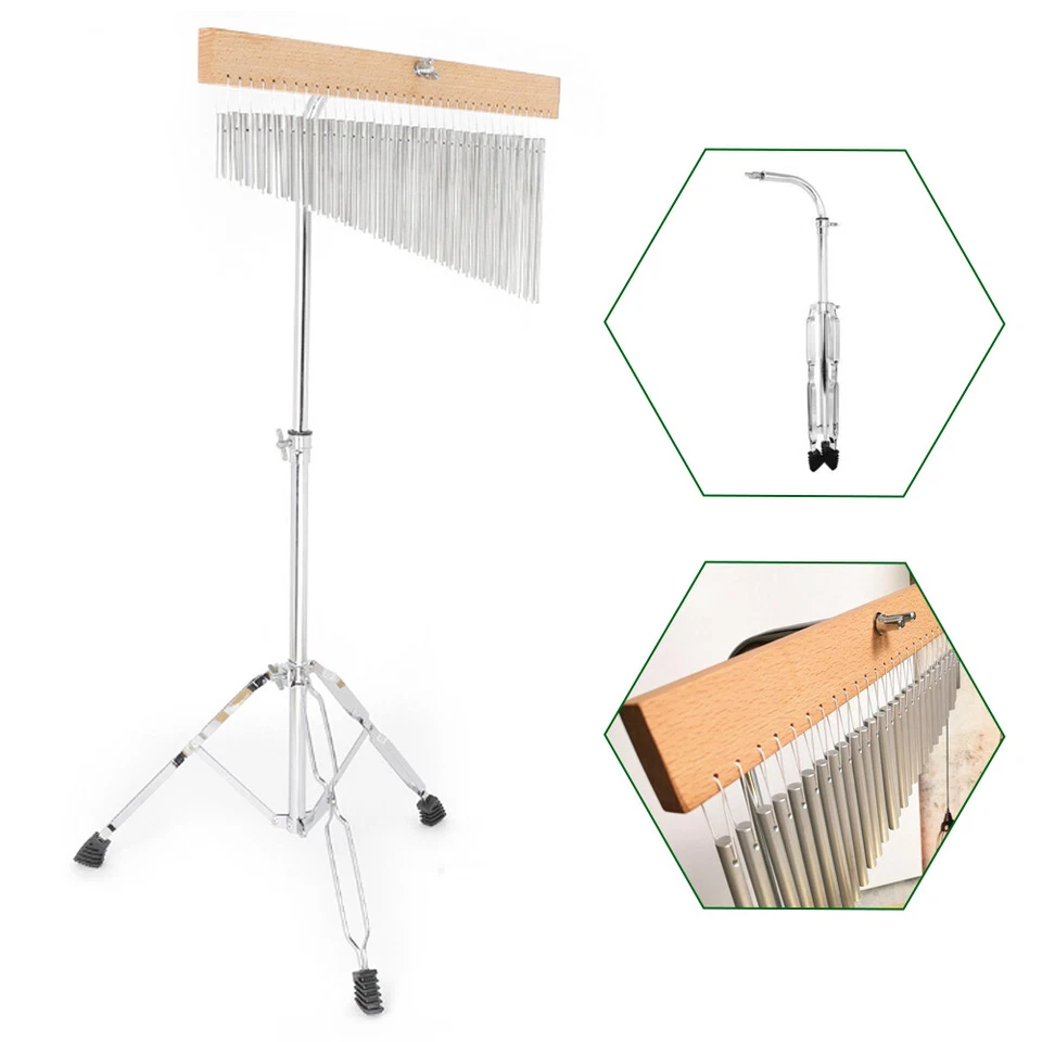 Carillones de barra carillón de viento de una fila 36 tonos con soporte de trípode instrumento de percusión Foto 3 de 4