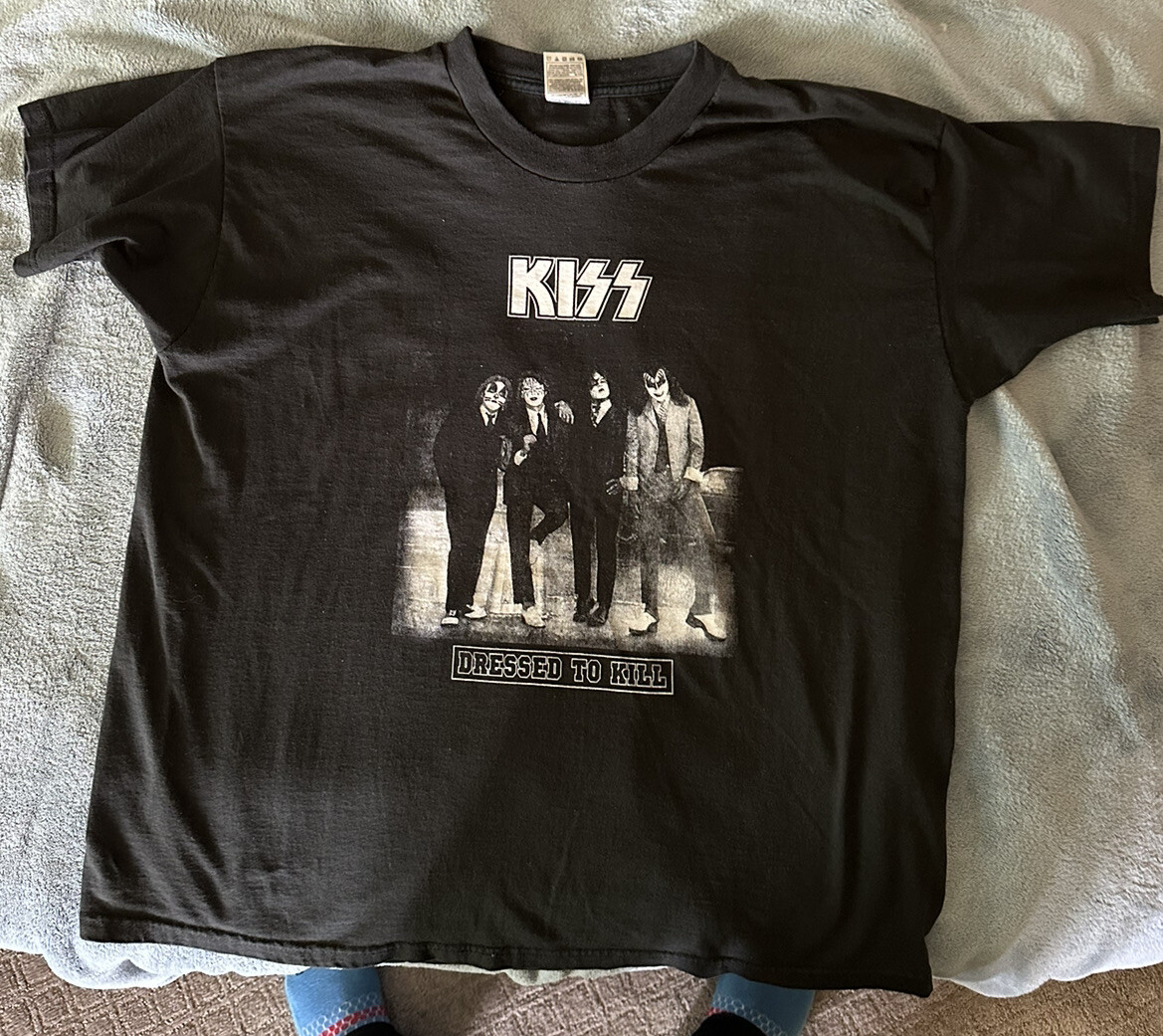 【SETUP-EXE】25ss KISS KILL BOX T-SHIRT Vintage KISS T-Shirt Dressed To Kill Sz XL Two Sided Rare