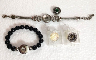 snap Pop Charm Bracelet. Ginger snaps + others. Vintage jewelry lot