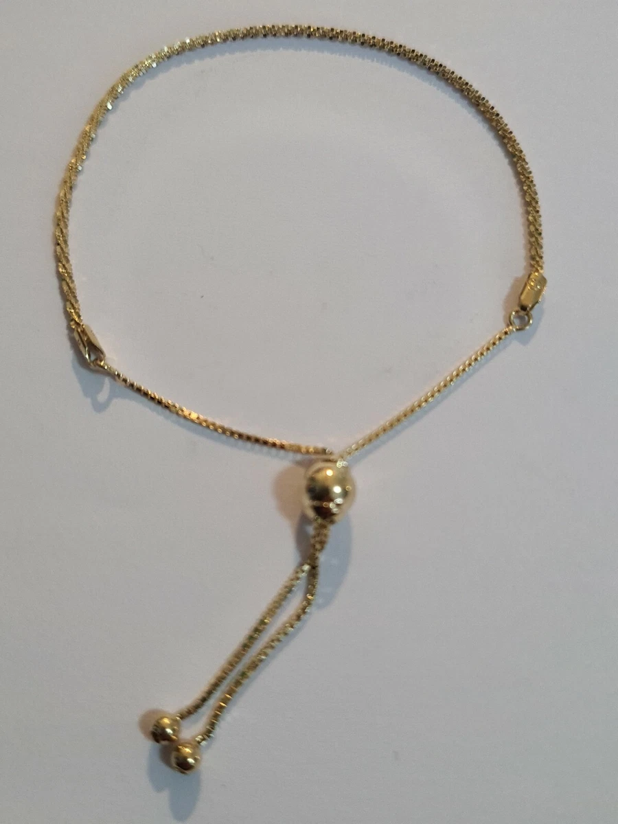 9CT YELLOW GOLD TOCALLE CHAIN ADJUSTABLE BRACELET MAXIMUM 23CM 9
