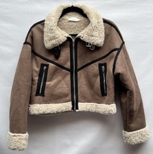 Miss Love Women’s Jacket Faux Suede & Shearling Moto Coat Size Small