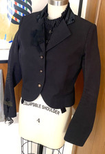 Share Spirit Victorian Steampunk Jacket Sz 38 Black Fringe Velvet Japan