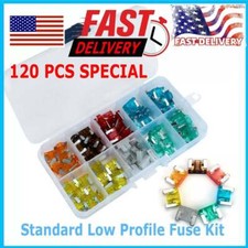 120 PCS Low Profile Mini Car Fuse Auto Car Motorcycle SUV FUSES Kit APM ATM