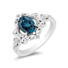 1.25Ct Blue Oval Cut CZ Women's Engagement Wedding Ring In 925 Sterling Silver