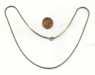 2 VINTAGE SOLID BRASS 1mm. WIDE COBRA CHAIN 18" NECKLACES CH115
