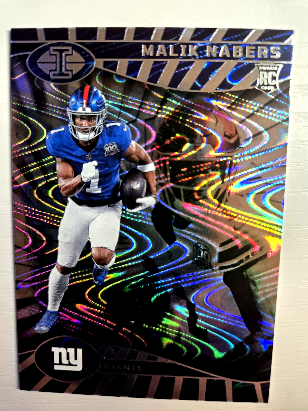 2024 Panini - Illusions Malik Nabers SWIRLS Trophy Collection #66 Parallel SP RC