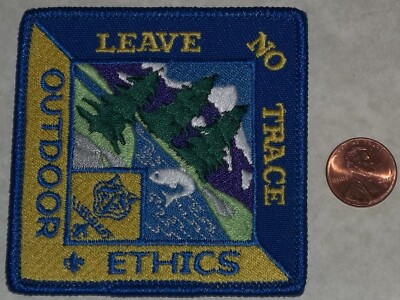 BSA BOY SCOUTS OF AMERICA OA LEAVE NO TRACE OUTDOOR ETHICS POCKET PATCH 3'' MINT