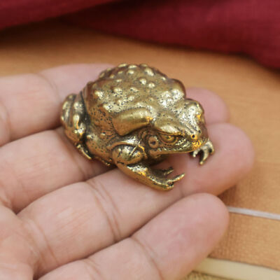 Brass Toad Golden Cicada Statue Ornament House Office Decoration Animal Toys/