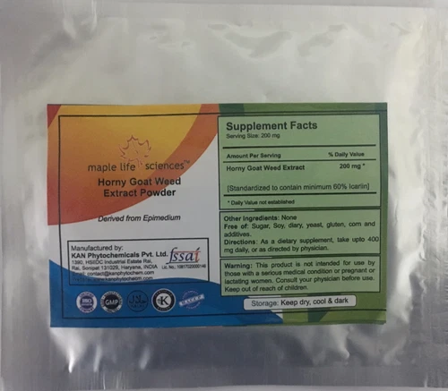 Horny Goat Weed Extract  60% ICARIIN  (Epimedium)  Pure & High Quality P.E.