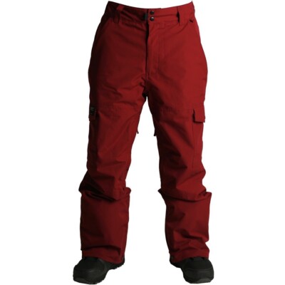 RIDE SNOWBOARDING Men's PHINNEY Snow Pants Burgundy Rip Stop Small  NWT
