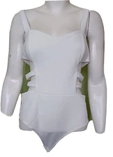 NEW Ja Moda Ellie Strappy Side Detail Bodysuit,  White UK 14