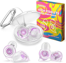 Concert Ear Plugs, 2 Pairs High Fidelity Ear Plugs for Noise Reduction with A...