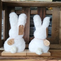 2 X Weiß Osterhasen PlüSch Fake Fell Hase 17Cm Figur Osterdekoration Ostern Deko