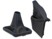 FÜR SUBARU FORESTER SH 08-13 SCHALTMANSCHETTE HANDBREMSSACK LEDER n.DUNKELBLAU