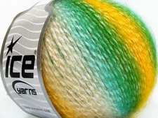 Mirella Green Gold 65803 Ice DK Striping Metallic Accent Yarn 50gr 180yds