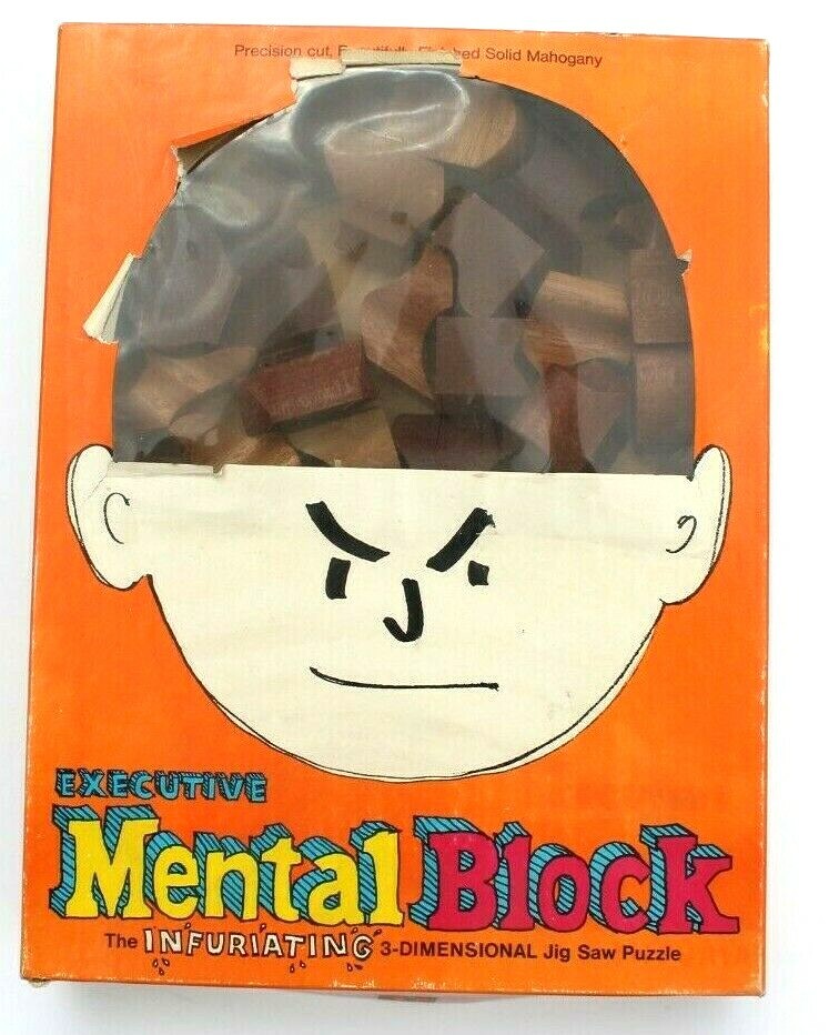 Vtg Executive Mental Block 3-dimensional Jigsaw Puzzle By Benjor