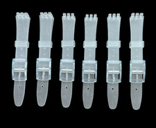 Swatch Replacement Plastic PVC Watch Band Flat Clear White without Pins 12mm