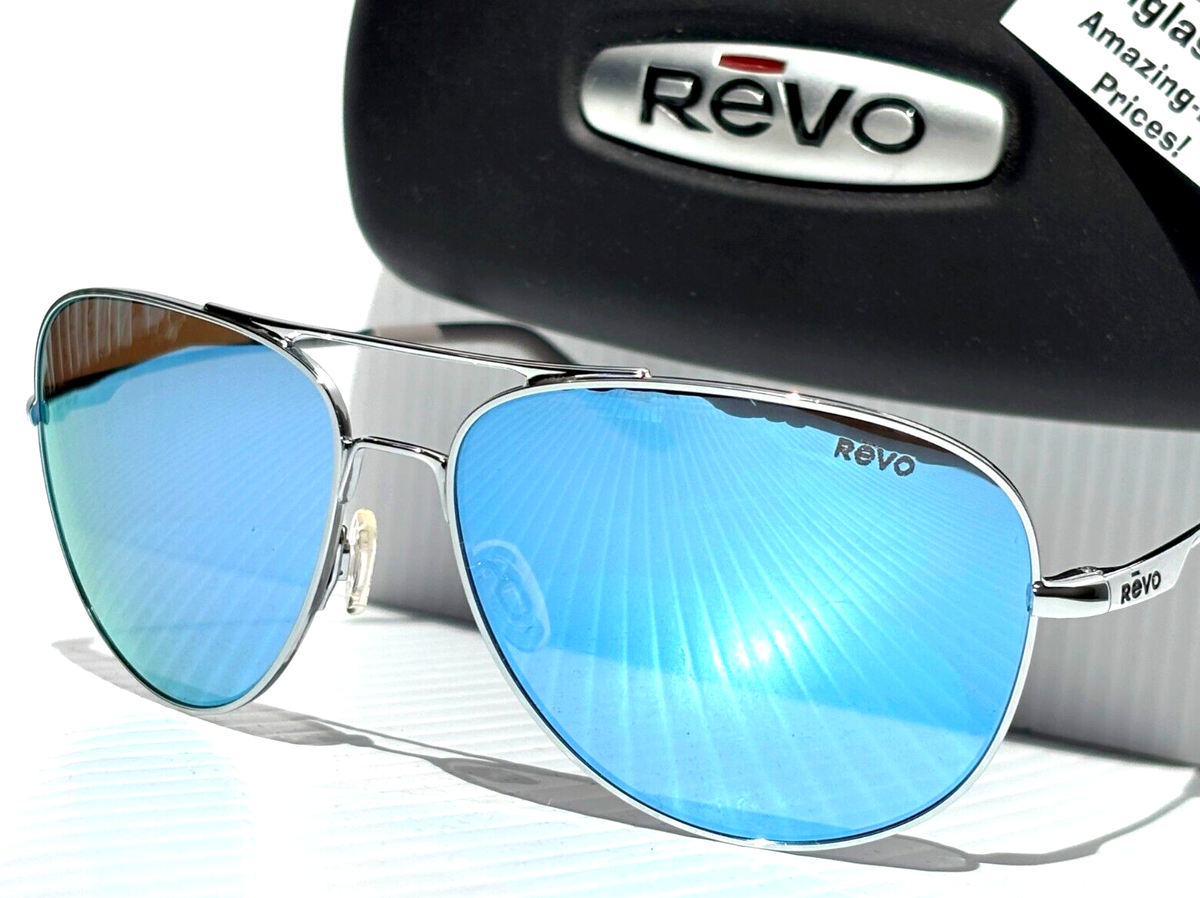 NEW Revo WINDSPEED XL Chrome POLARIZED Blue Water Lens Sunglass RE