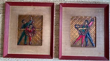 Ballet Dancers Coppercraft Of Hollywood Framed Art Pair Mid Century Modern 20”