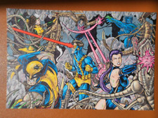 X-Men & Brood Marvel 2010 PSC Sketch Card by Tony Perna Wolverine Psylocke 6x3.5