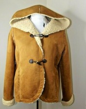 Chelsea & Theodore Faux Fur Cognac Brown Coat Jacket - Size Large - Nwt $108