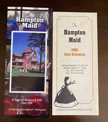 New Vintage 1996 The Hampton Maid  New York  Hampton Bays  Brochure & Pricing