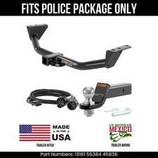 For 07-14 Chevy Tahoe Trailer Hitch 4 Pin Wiring 2" Ball Fit Police PKG Curt 6K